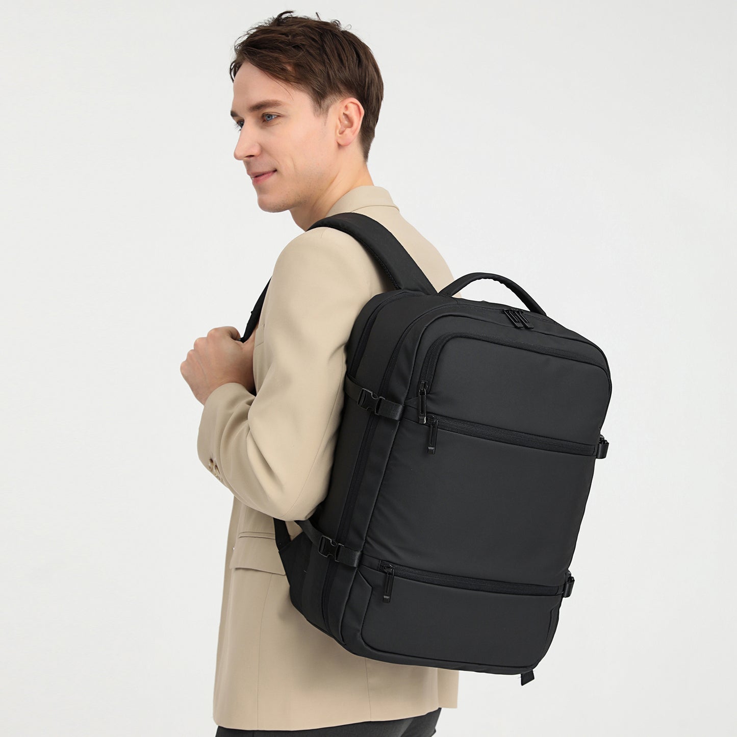 Expandable Travel Backpack, Carry On Backpack 24L, fits 15.6 Inch Laptop for Men Women Traveling Businesss