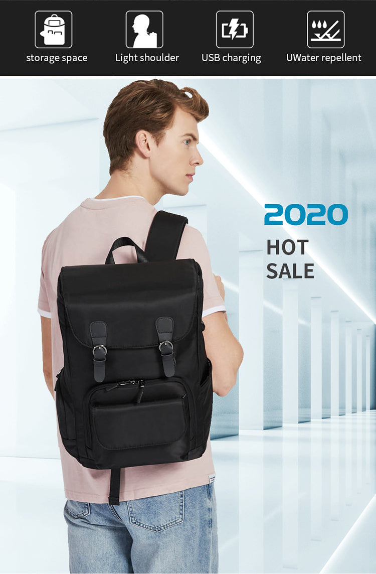 Travel Laptop Backpack, Business Anti Theft Slim Sturdy Laptops Backpack with USB Charging Port, Water Resistant Fits 15.6 Inch