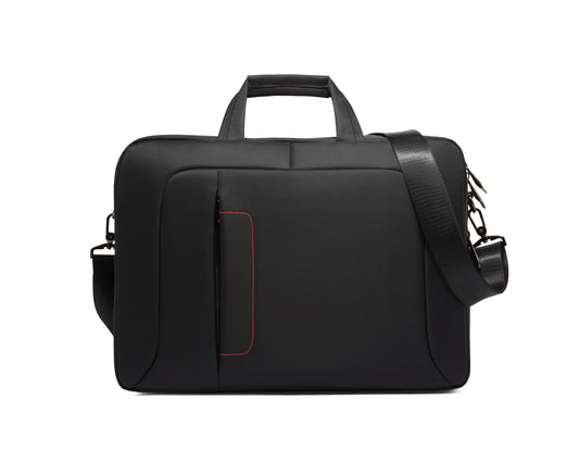 Hotsir Basics Compact Laptop Shoulder Bag Carrying Case with Strap and Zippered Accessory Pocket, Black