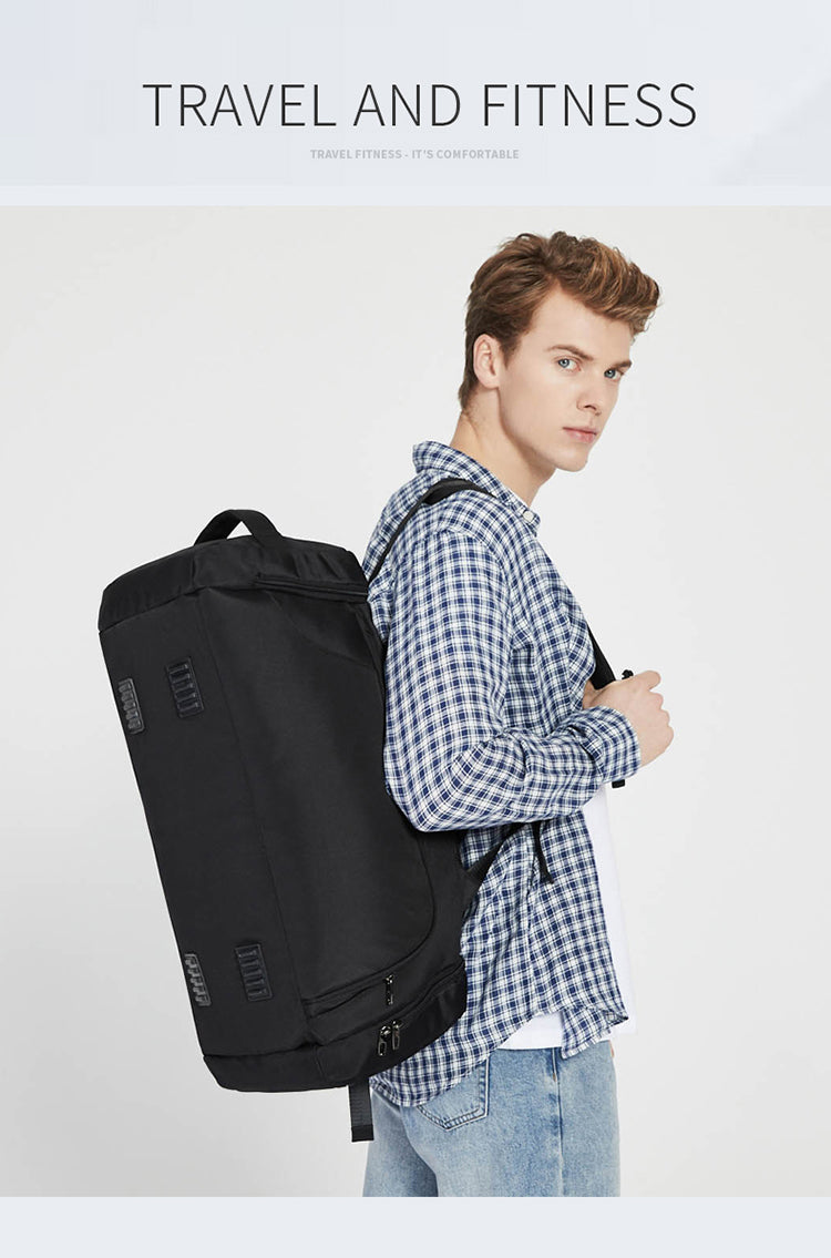 Gym Bag for Men and Women with Shoe & Laptop Compartment, 3-in-1 Sports Travel Duffel Bag Weekender Carry-On Backpack for Airplane & Workout,