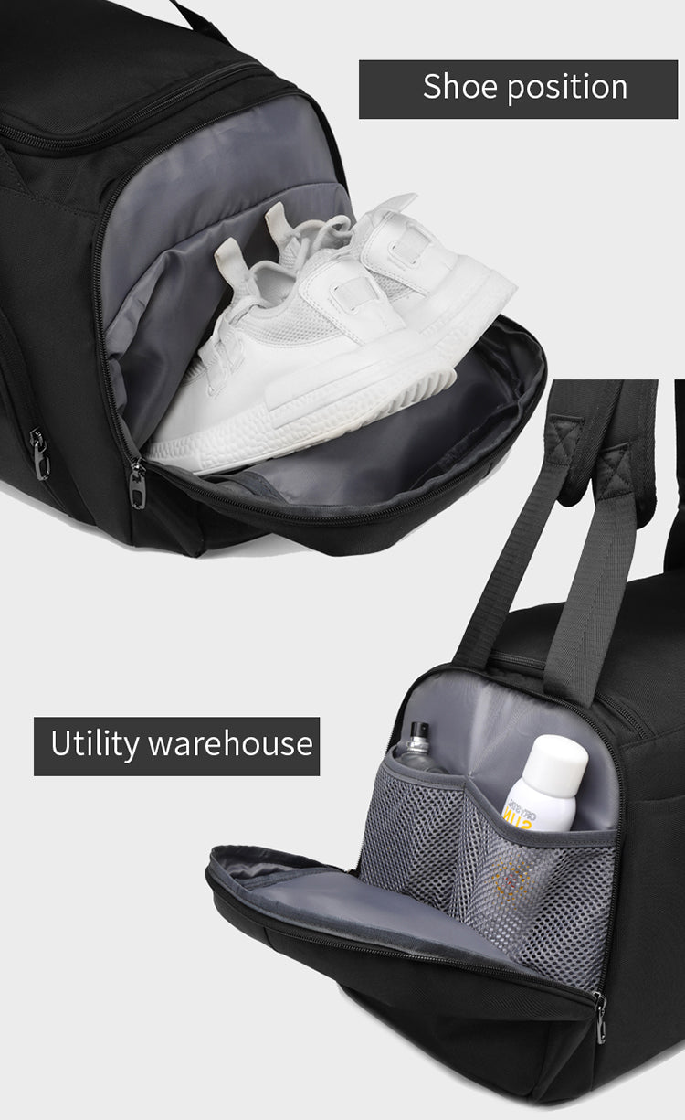 Gym Bag for Men and Women with Shoe & Laptop Compartment, 3-in-1 Sports Travel Duffel Bag Weekender Carry-On Backpack for Airplane & Workout,