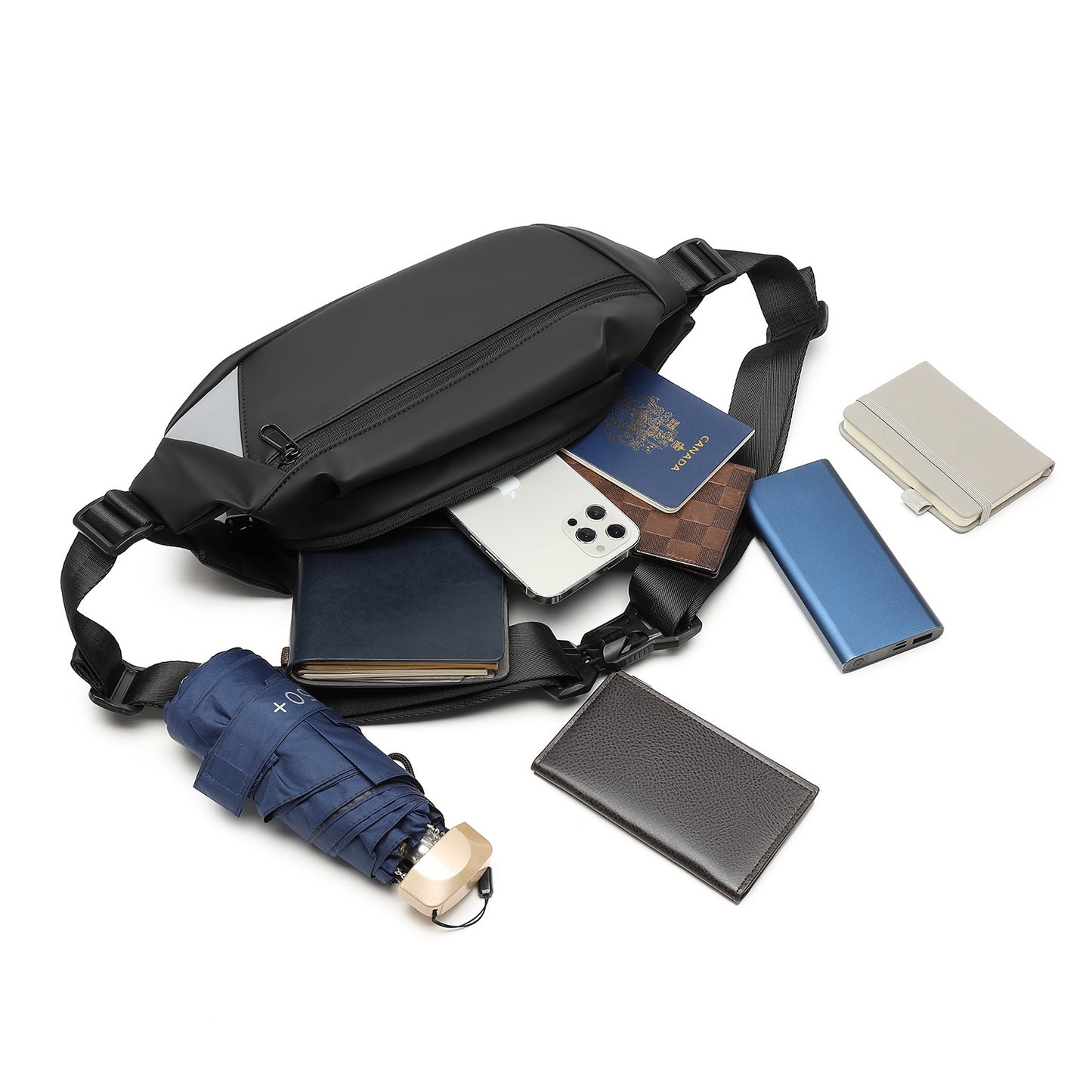 Mini Crossbody Sling Bag Chest Bag Water Resistant Fanny Pack Running for Men Women Workout Travelling