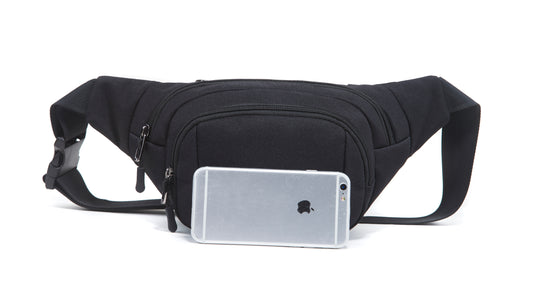 Crossbody Fanny Pack with 3-Zipper Pockets,Workout Traveling Running Casual Phone Bag Carrying All Phones