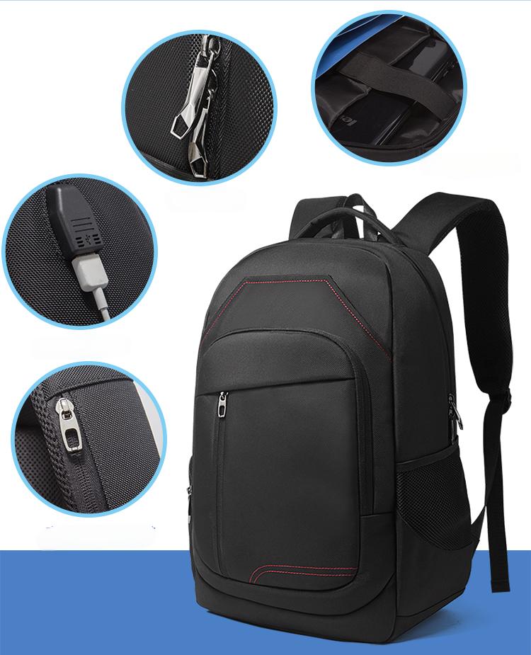 Black Backpack, Laptop Backpack 15.6 Inch Mens Rucksack 3 sizes Work School Bag with USB Charging Port Waterproof Day pack for Business Travel College...