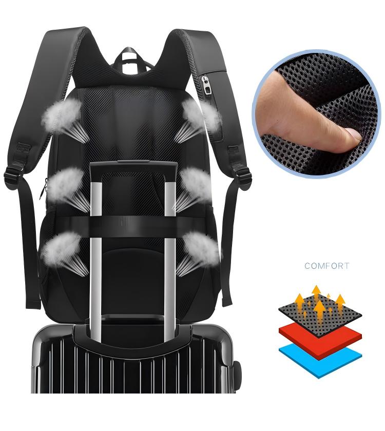 Black Backpack, Laptop Backpack 15.6 Inch Mens Rucksack 3 sizes Work School Bag with USB Charging Port Waterproof Day pack for Business Travel College...