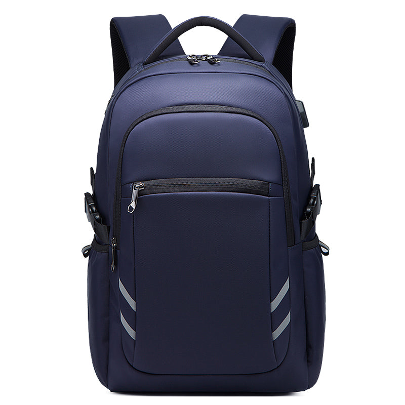 30 L Large size Black Backpack for School, College, and Travel: Water Resistant Bookbag with USB charge port