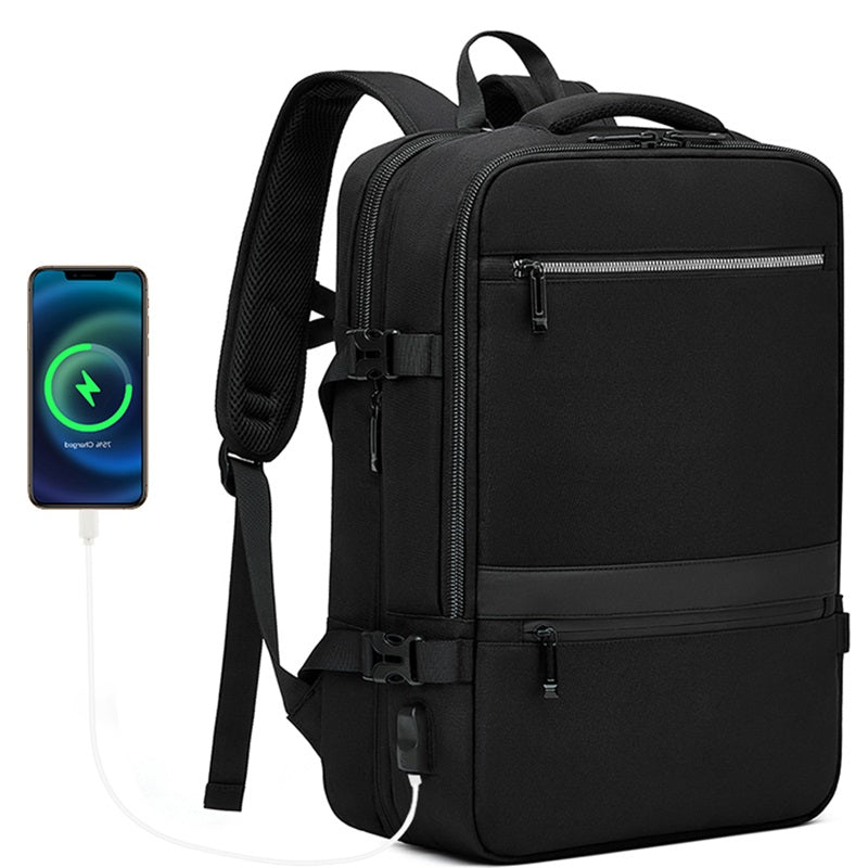 Hotsir 20L Travel Backpack with USB charge, Weekend Business Hand Luggage, Flight Approved Cabin Luggage, Expandable 10CM width waterproof for 15.6 Inch Laptop, for trave, Business.