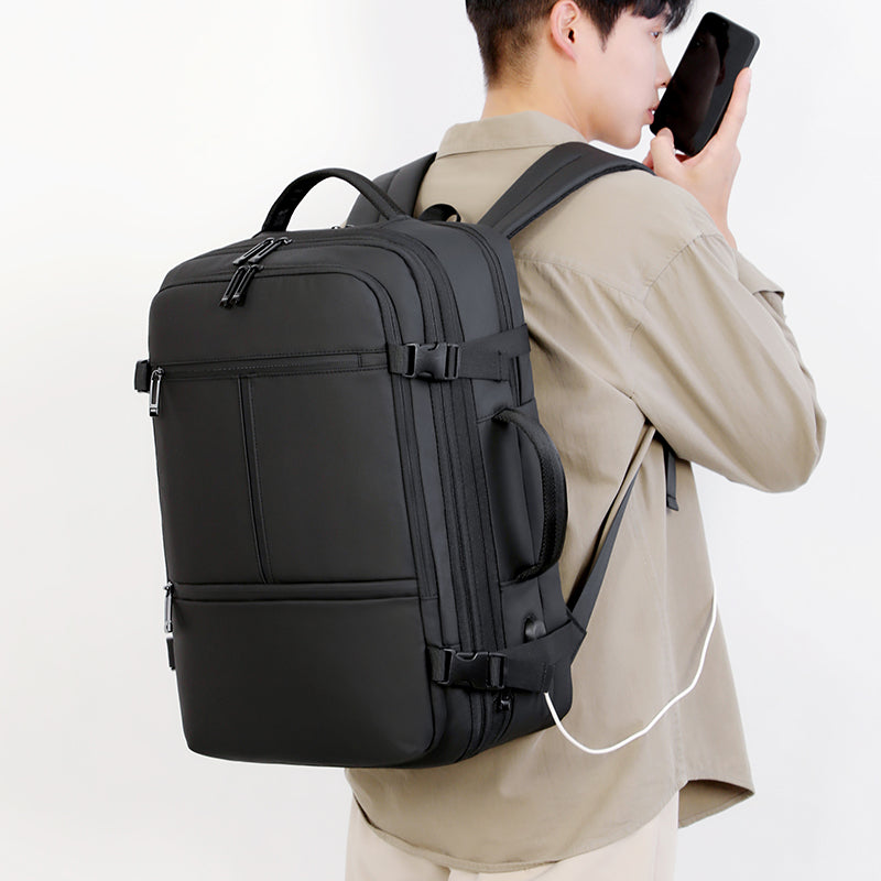 Expandable Travel Backpack, Extra Large Carry On Backpack 35L-45L, fits 17.3 Inch Laptop for Men Women Traveling Businesss with USB Charging Port