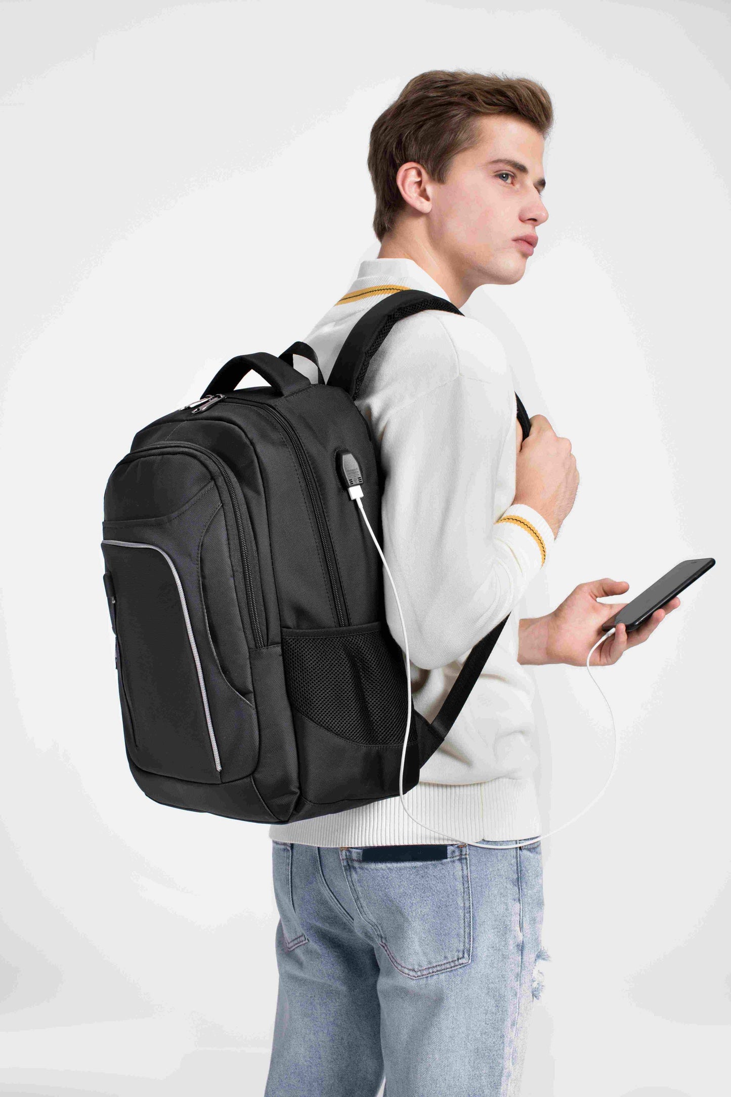 Travel Backpack, Flight Approved Backpack,  Waterproof Carry On Business Backpack with USB charge port. Fit 16 Inch Laptop