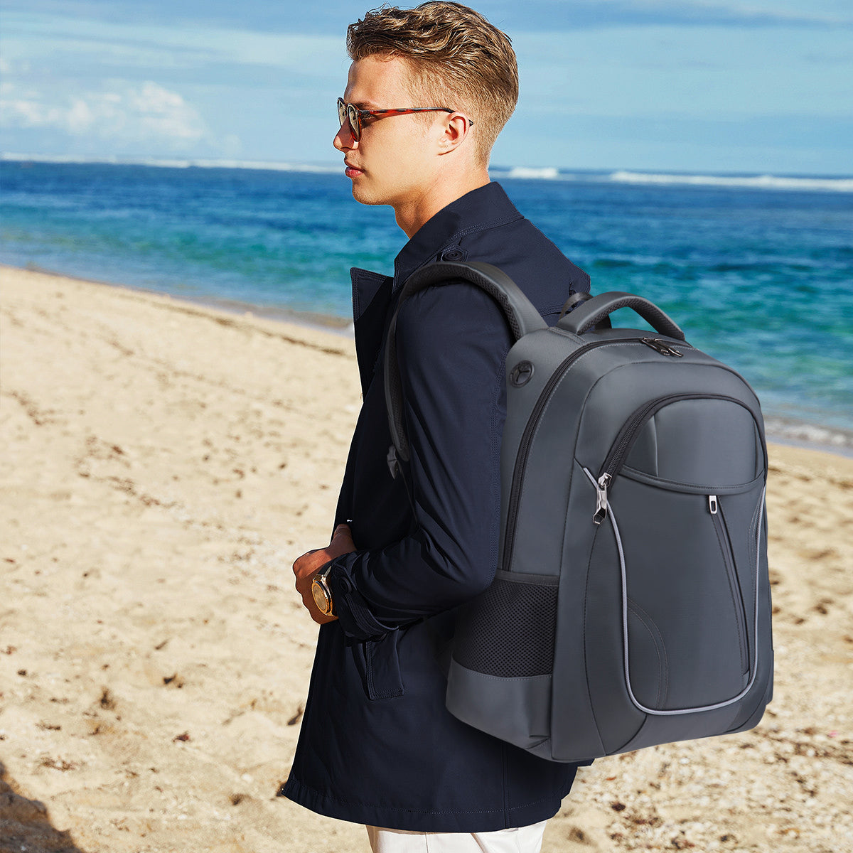 17 Inch business Backpack , TSA Large Travel Rucksack for Men Women with Laptop Compartment, Water Resistant Work Bag with USB Charging Port for  trave Backpack,