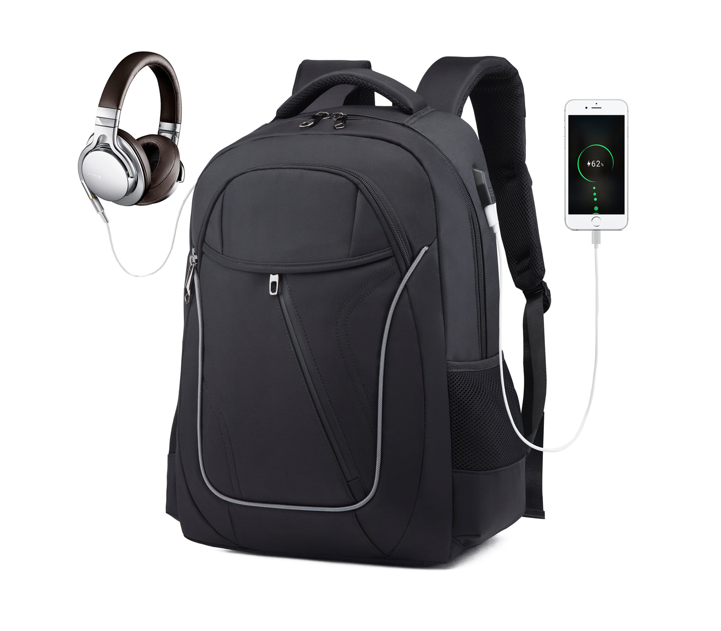 17 Inch business Backpack , TSA Large Travel Rucksack for Men Women with Laptop Compartment, Water Resistant Work Bag with USB Charging Port for  trave Backpack,