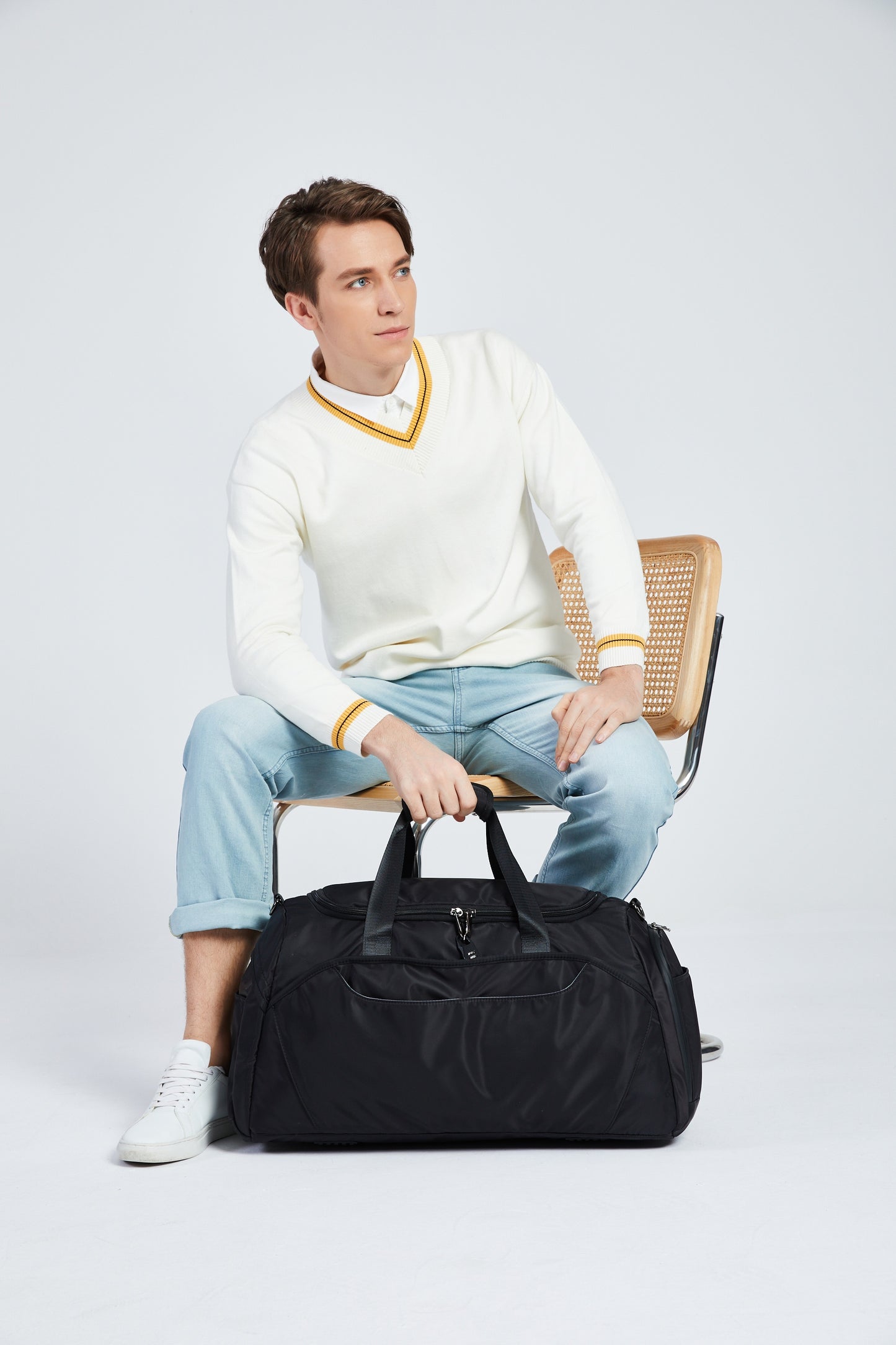 Duffle Bag for Women Men, Waterproof  Bags with Shoe Compartment,Wet Pocket Large Weekender Overnight with Toiletry Bag