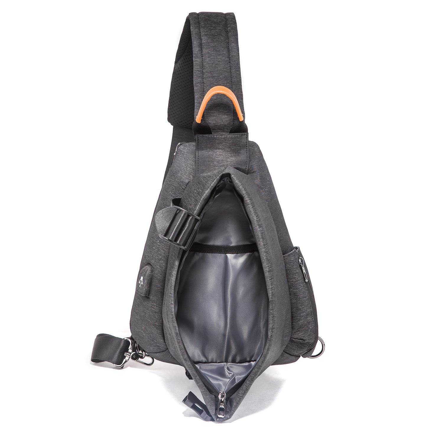 Large capacity Crossbody Sling Backpack Sling Bag Travel Hiking Chest Bag Daypack with USB charge port.
