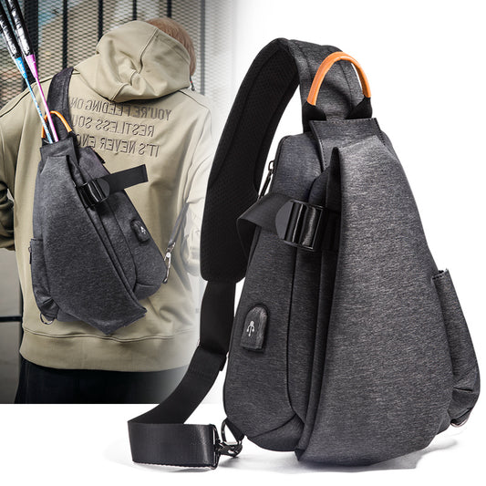 Large capacity Crossbody Sling Backpack Sling Bag Travel Hiking Chest Bag Daypack with USB charge port.