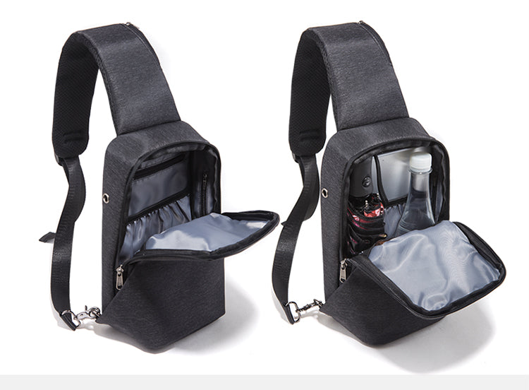 Large Sling Bag Chest Shoulder Backpack Crossbody Bags Casual Daypack for Men Women with USB chrge port