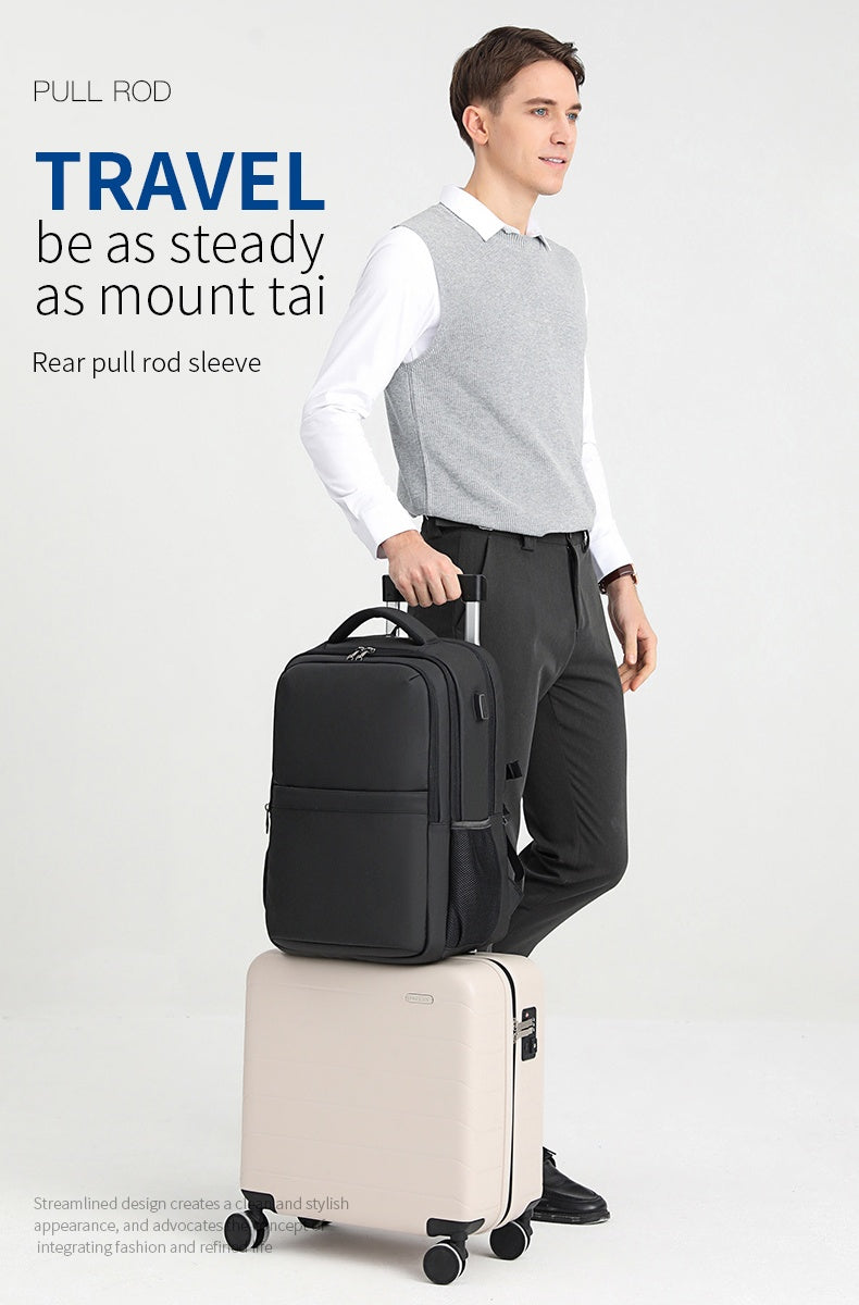 Travel Laptop Backpack, Work Bag Lightweight Laptop Bag with USB Charging Port, Anti Theft Business Backpack, Water Resistant School Rucksack for Men and Women, Fits 15.6 Inch