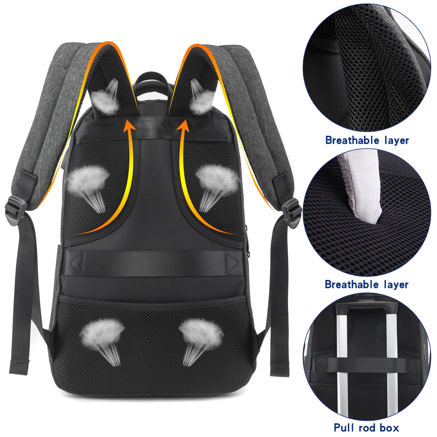 Backpack Bookbag for College Sturdy Travel Business Hiking Fit Laptop Up to 15.6 Inch Multi Compartment Gifts for Men Women Night Light Reflective