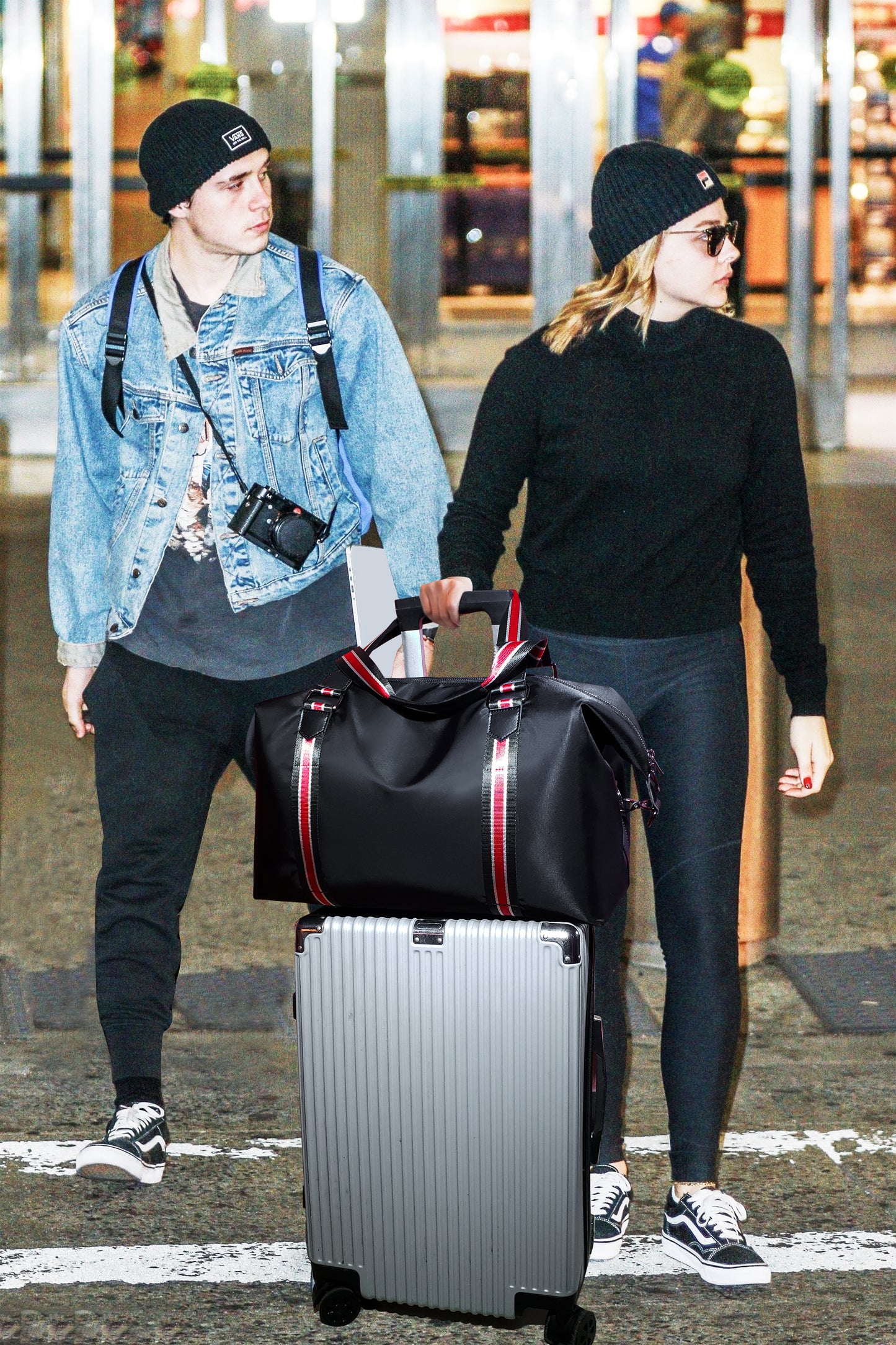 Gym lightway Overnighter Duffel Bags for  Travel Weekender whith trolly sleeve  black.