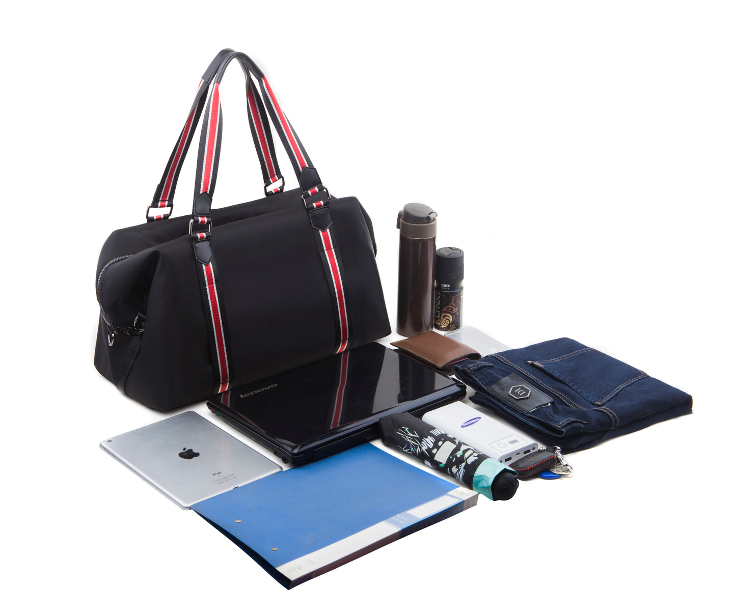 Gym lightway Overnighter Duffel Bags for  Travel Weekender whith trolly sleeve  black.