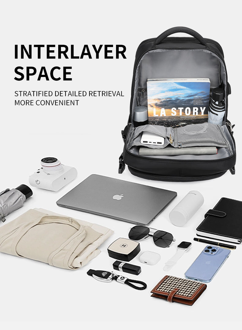 Backpack for Women Men,Casual School Backpack with USB charge port 15.6 Inch Laptop Bookbag with USB Charger for College High School Travel Business
