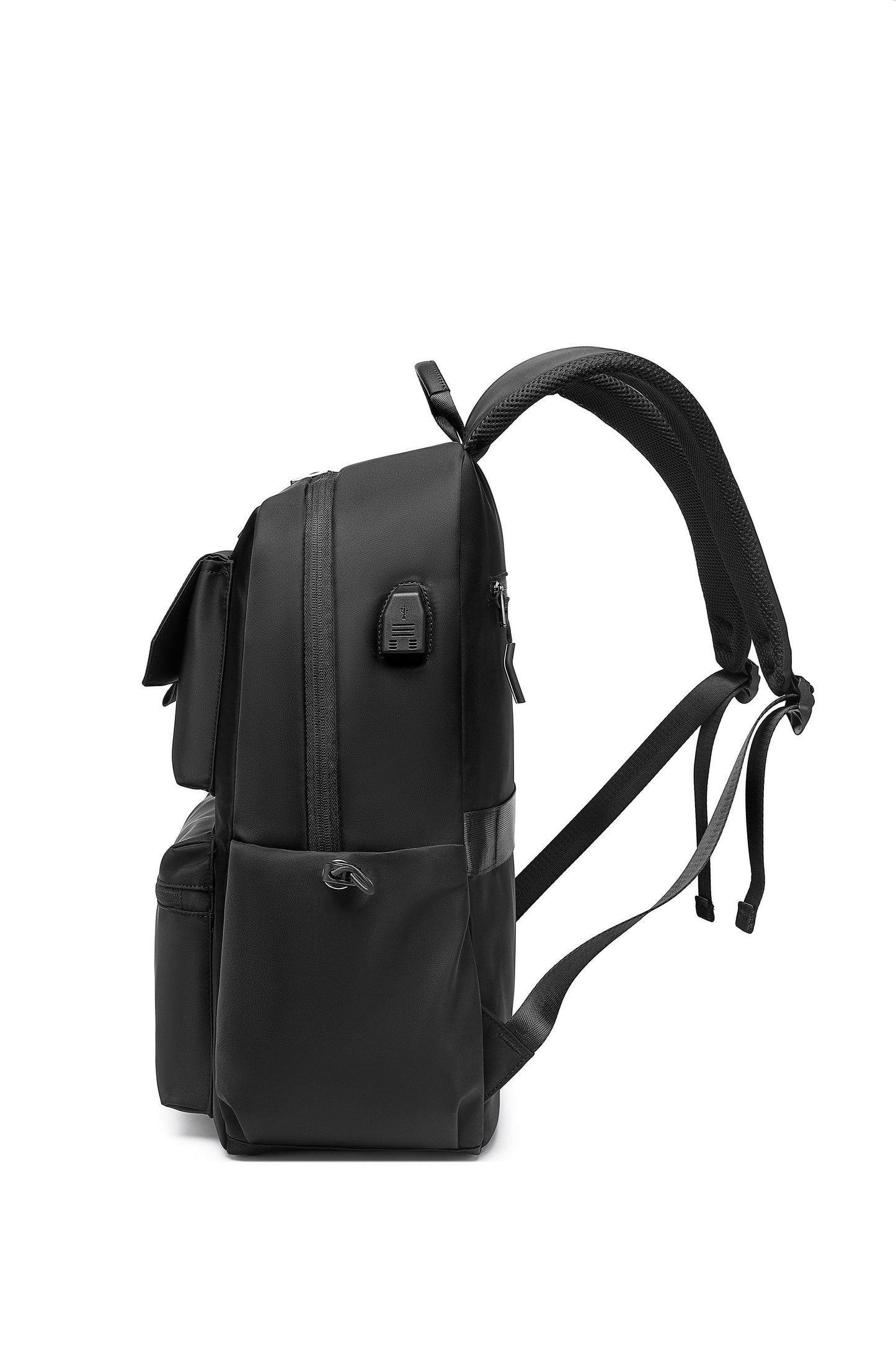 17 Inch Travel Laptop Backpack,  for Men with USB Charger Hole & Luggage Sleeve,Water Resistant College School Bag Bookbag for Men