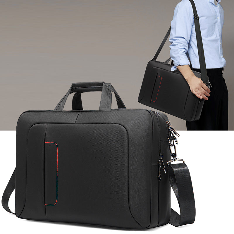 Hotsir Basics Compact Laptop Shoulder Bag Carrying Case with Strap and Zippered Accessory Pocket,  Black