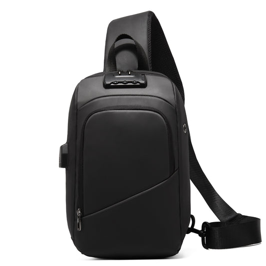Anti Theft Sling Crossbody Backpack Shoulder Bag for Men,   for Hiking Walking Biking Travel Cycling with USB Charger Port