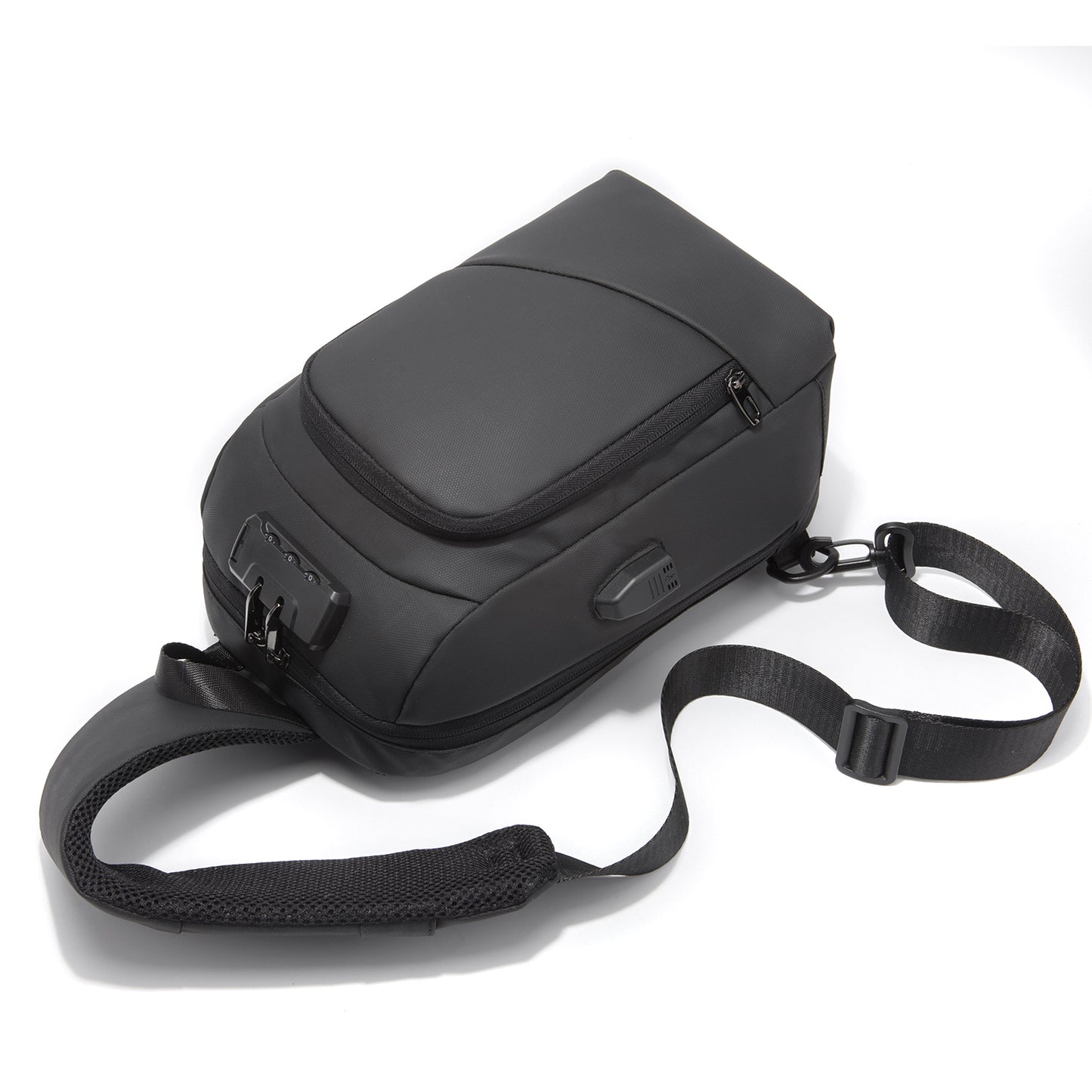 Anti Theft Sling Crossbody Backpack Shoulder Bag for Men,   for Hiking Walking Biking Travel Cycling with USB Charger Port