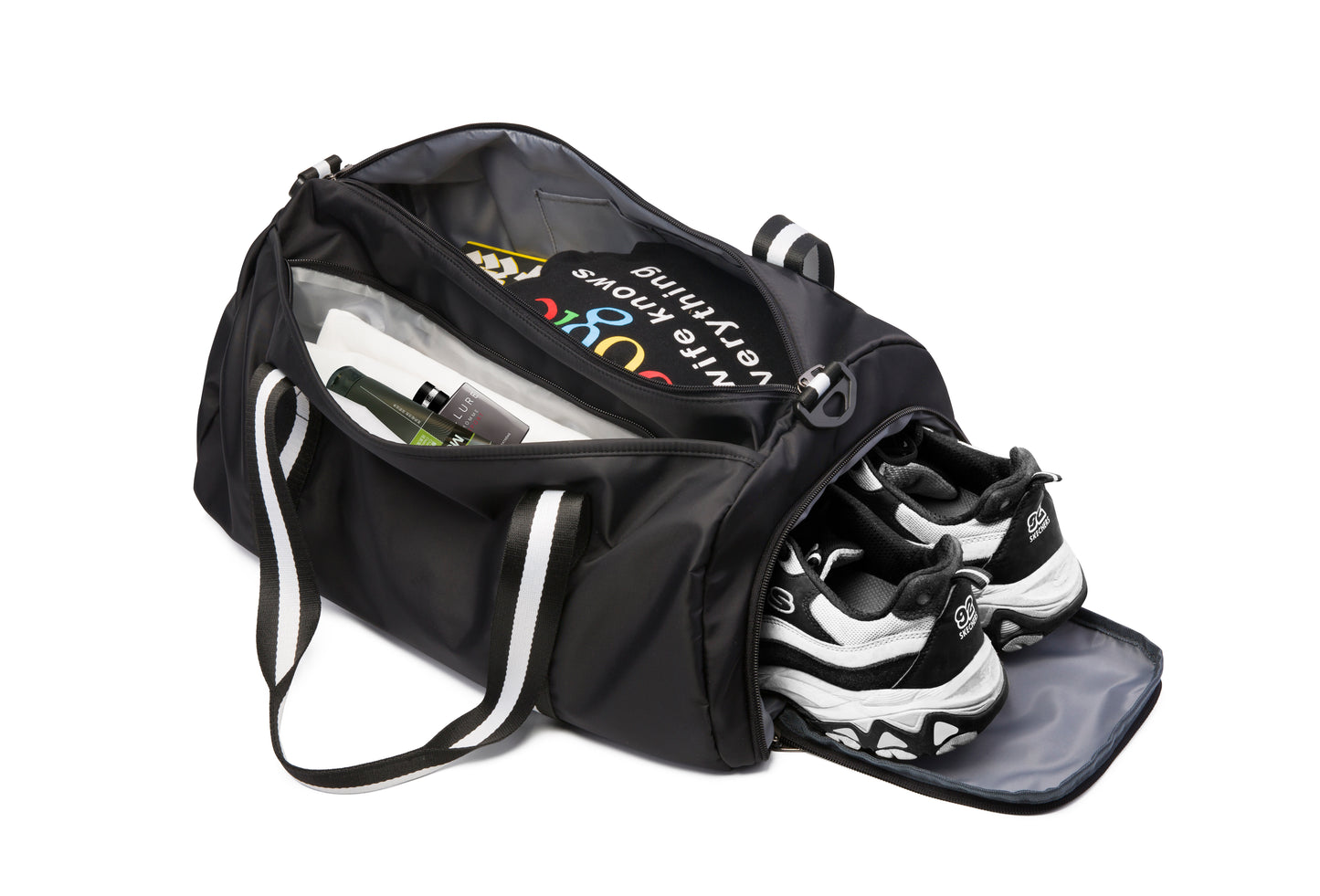 Weekender Duffel Bag with Shoe Compartment And Wet Pocket-Luggage Everyday Overnight Bag for Men and Women Travel-Carry On Gym Bag