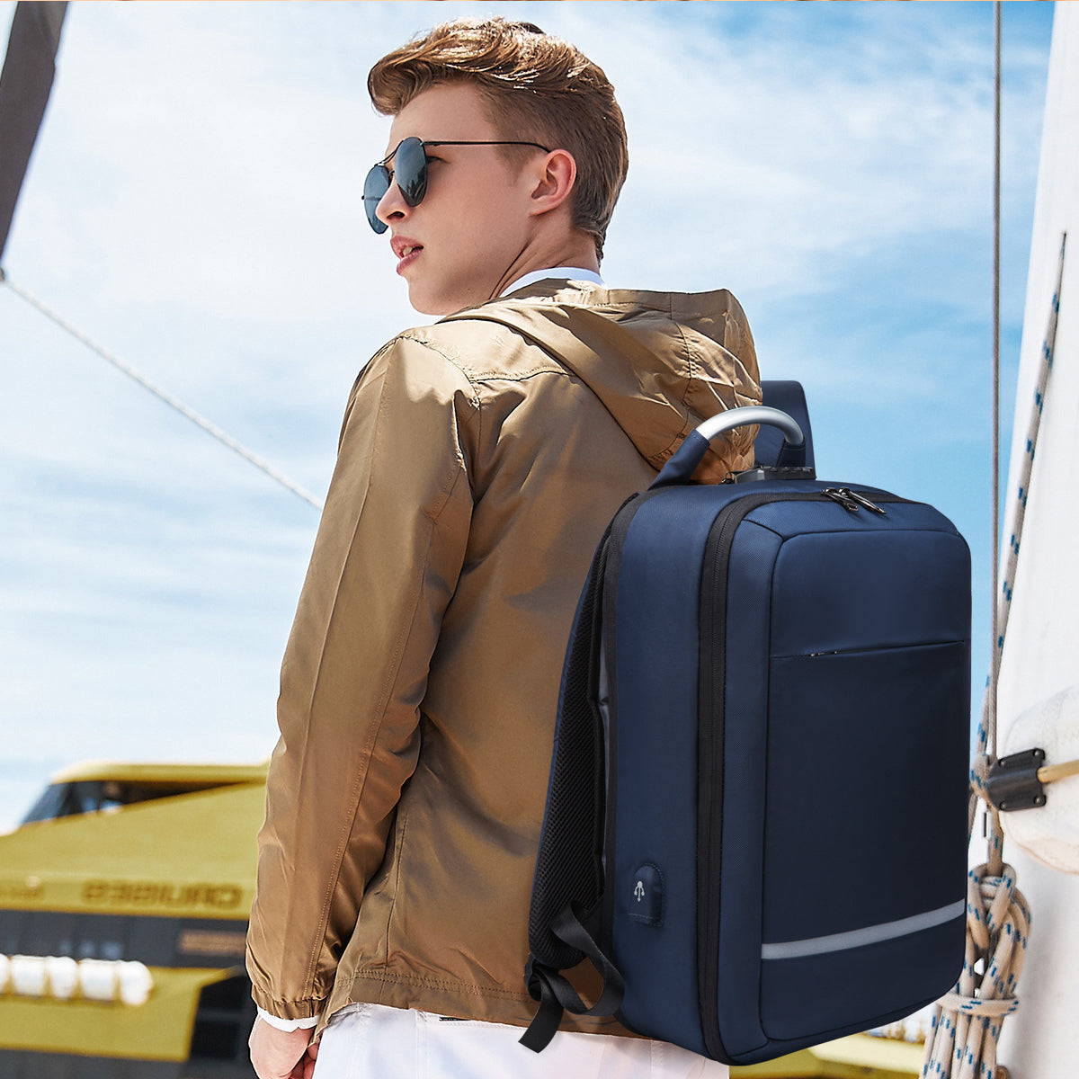 Laptop Backpack,Business Travel  Slim Durable Laptops Backpack with USB Charging Port,Water Resistant  Fits 15.6 Inch Laptop and Notebook