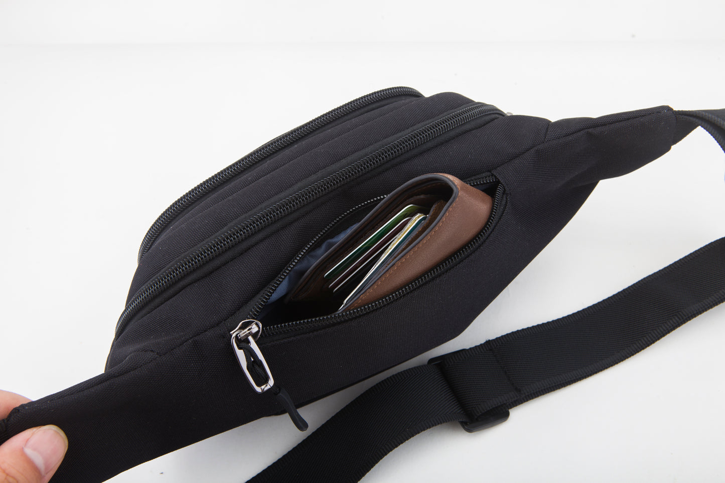 Crossbody Fanny Pack with 3-Zipper Pockets,Workout Traveling Running Casual Phone Bag Carrying All Phones