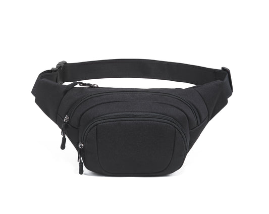 Crossbody Fanny Pack with 3-Zipper Pockets,Workout Traveling Running Casual Phone Bag Carrying All Phones