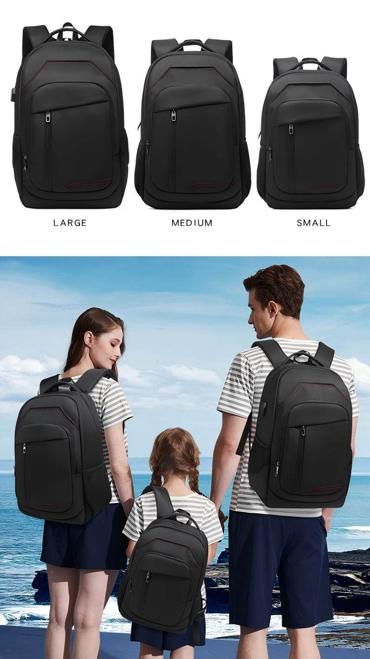 Black Backpack, Laptop Backpack 15.6 Inch Mens Rucksack 3 sizes Work School Bag with USB Charging Port Waterproof Day pack for Business Travel College...
