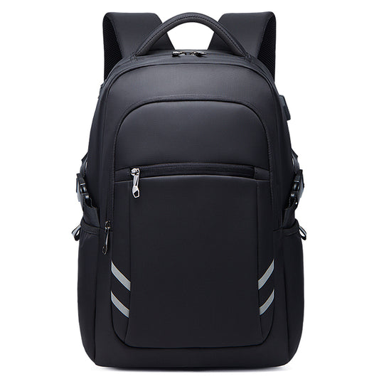 30 L Large size Black Backpack for School, College, and Travel: Water Resistant Bookbag with USB charge port