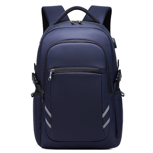 30 L Large size Black Backpack for School, College, and Travel: Water Resistant Bookbag with USB charge port