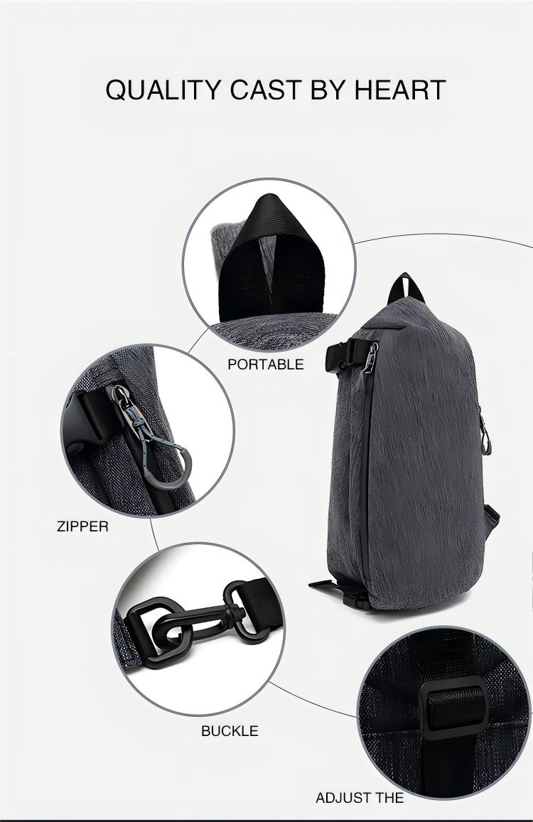 Crossbody Sling Bag Men Women, Casual Shoulder Backpack, Chest Daypack Satchel for Hiking Travel