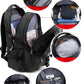 34L  Backpack for School Work Hiking Camping Travelling, Breathable Padded Back & Straps, 3 Zip Compartments,USB/Headphone Port, Water Resistant