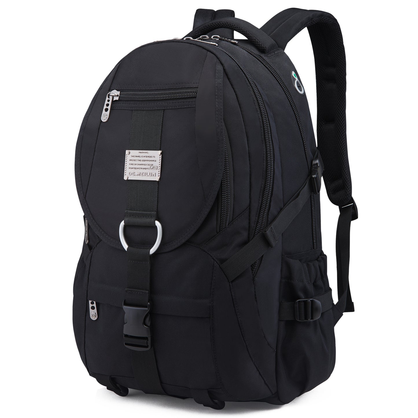 34L  Backpack for School Work Hiking Camping Travelling, Breathable Padded Back & Straps, 3 Zip Compartments,USB/Headphone Port, Water Resistant