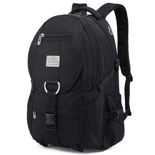34L  Backpack for School Work Hiking Camping Travelling, Breathable Padded Back & Straps, 3 Zip Compartments,USB/Headphone Port, Water Resistant