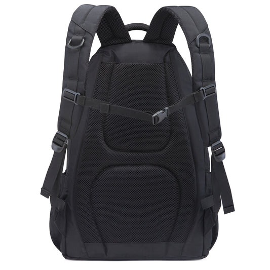 34L  Backpack for School Work Hiking Camping Travelling, Breathable Padded Back & Straps, 3 Zip Compartments,USB/Headphone Port, Water Resistant