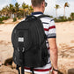 34L  Backpack for School Work Hiking Camping Travelling, Breathable Padded Back & Straps, 3 Zip Compartments,USB/Headphone Port, Water Resistant
